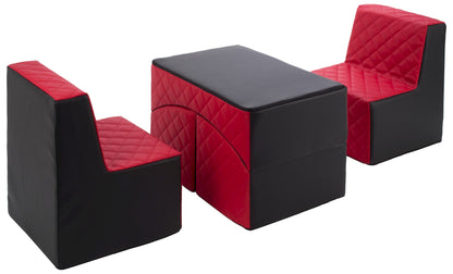 Kids Furniture Set: 2xarmchair + Lounger, Eco Leather Quilted