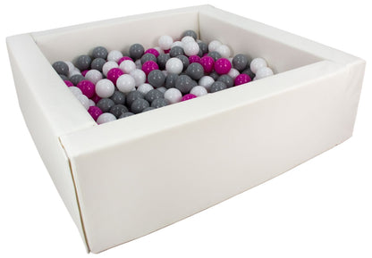 Square Eco-Leather Ball Pit with 300 Balls, 5 Elements