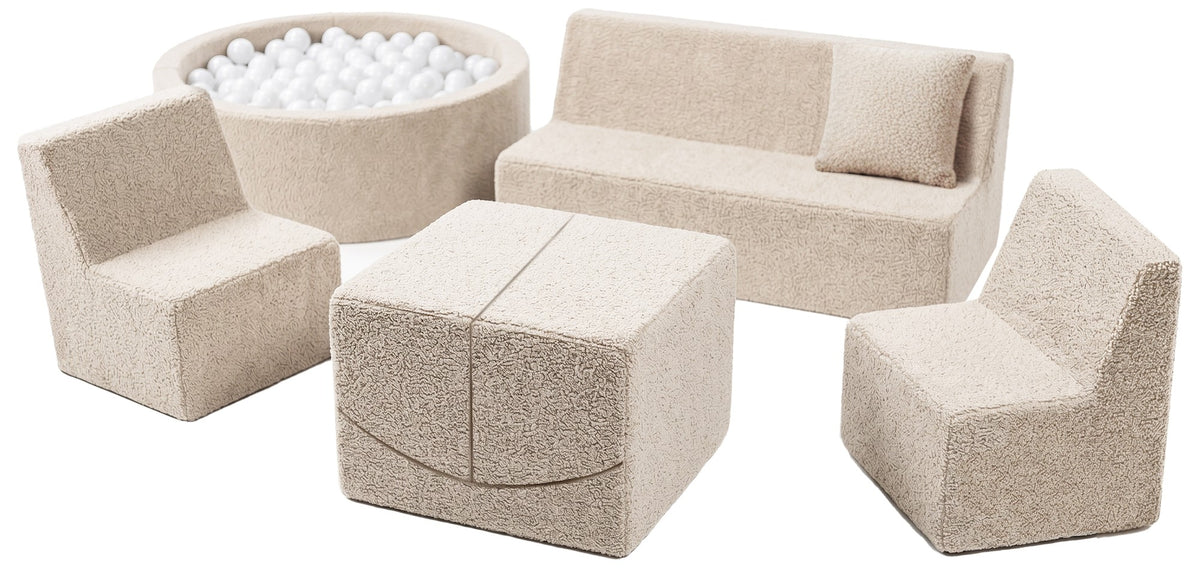 Kids Foam Sofa Set with Ball Pit for Hotels and Restaurants