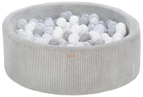 Velinda Soft Play Ball Pit with 300 Balls - Corduroy Fabric, 90cm, Kids Play Toy