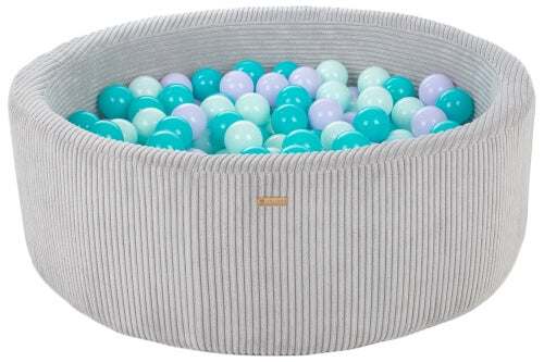 Velinda Soft Play Ball Pit with 300 Balls - Corduroy Fabric, 90cm, Kids Play Toy