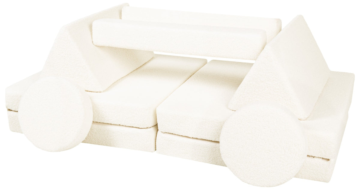 Bouclé Modular Kids Sofa, Foam Blocks
