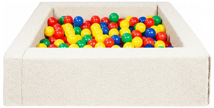 Square Bouclé Ball Pit with 200 Balls, 5 Elements