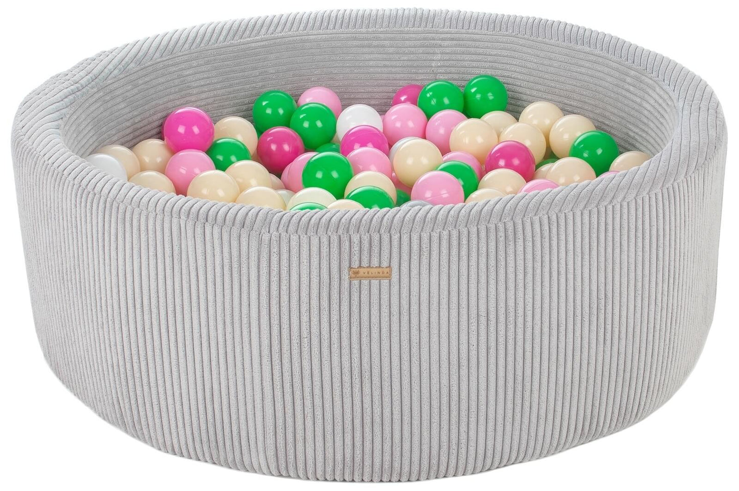 Velinda Soft Play Ball Pit with 300 Balls - Corduroy Fabric, 90cm, Kids Play Toy