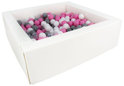 Square Eco-Leather Ball Pit with 300 Balls, 5 Elements