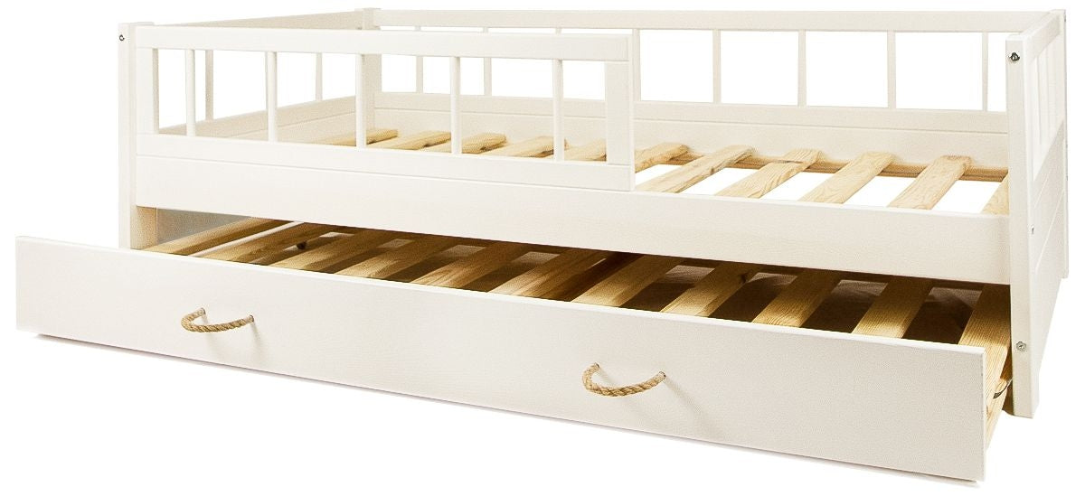 Velinda Classic Pine Wood Bed - Safe, Storage, Fits 160x80cm