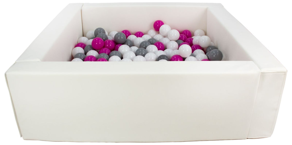 Square Eco-Leather Ball Pit with 200 Balls, 5 Elements
