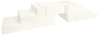 Soft Play Set 5 Blocks Footbridge with Slide Bouclé