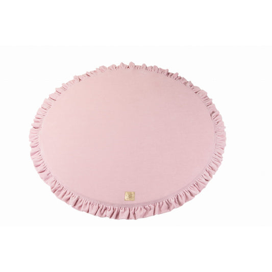 Baby Round 100cm Foam Play Mat With Frill Certified, Velvet, Light Pink