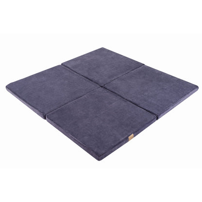 Baby Square 120x120cm Foam Foldable Play Mat Certified, Velvet, Blue Gray