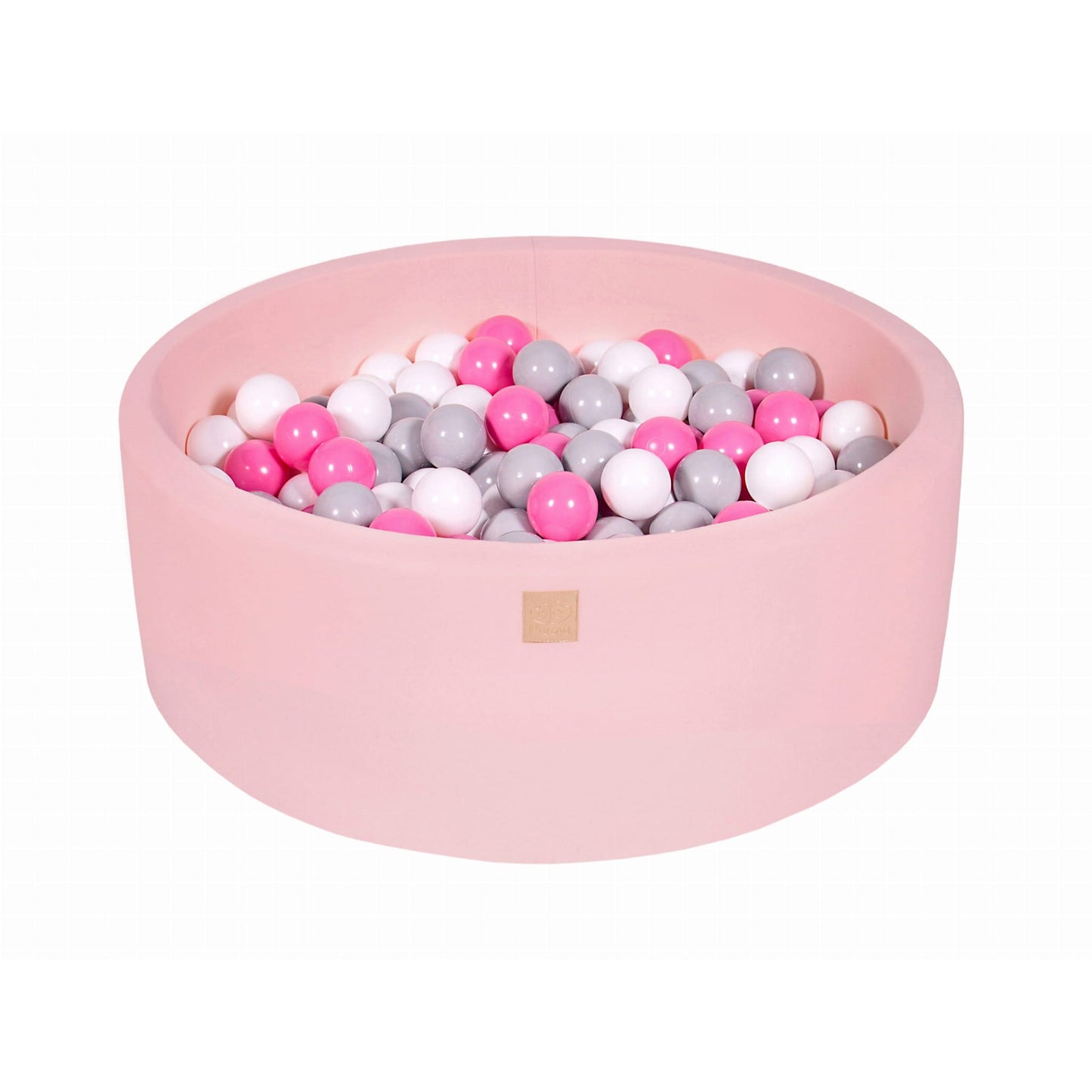 Round Ball Pit With 200 Balls, 90x30cm, Light Pink, Cotton