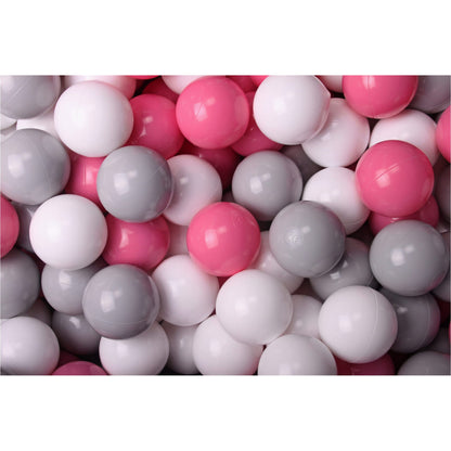 Round Ball Pit With 200 Balls, 90x30cm, Light Pink, Cotton