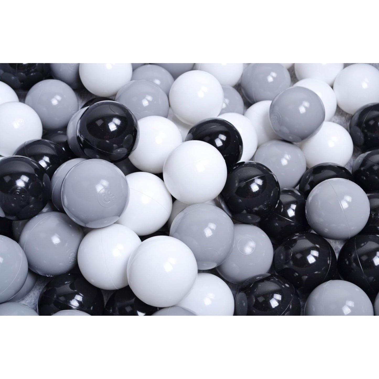 Round Ball Pit With 200 Balls, 90x30cm, Light Grey, Cotton