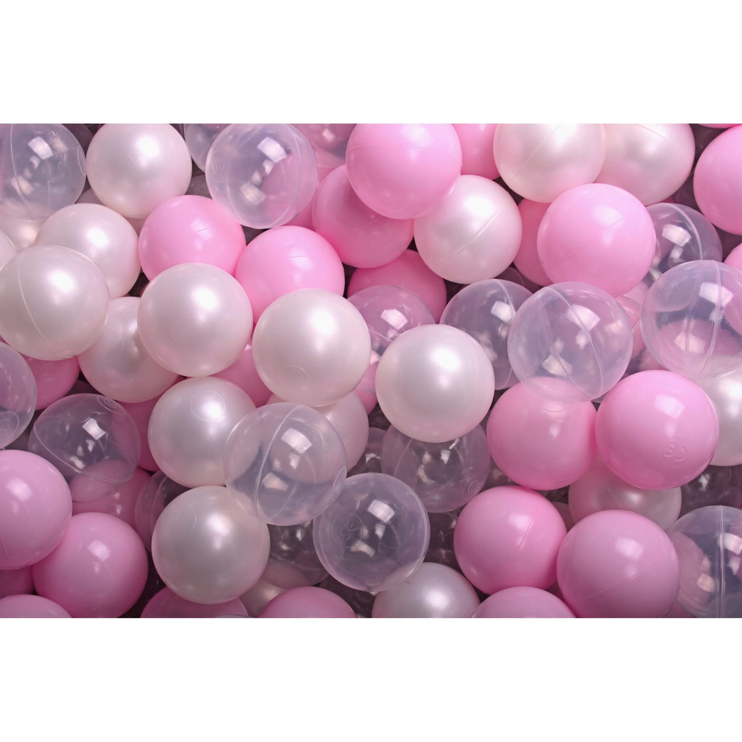 Round Ball Pit With 200 Balls, 90x30cm, Light Grey, Cotton