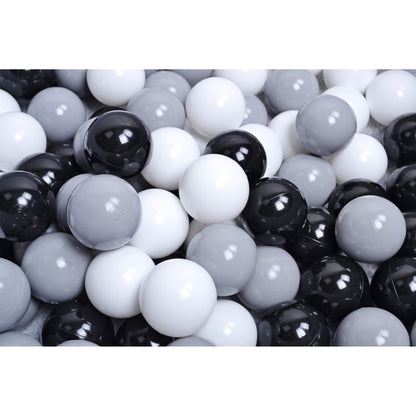 Round Ball Pit With 200 Balls, 90x30cm, Dark Grey, Cotton