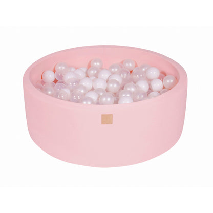 Round Ball Pit With 200 Balls, 90x30cm, Light Pink, Cotton