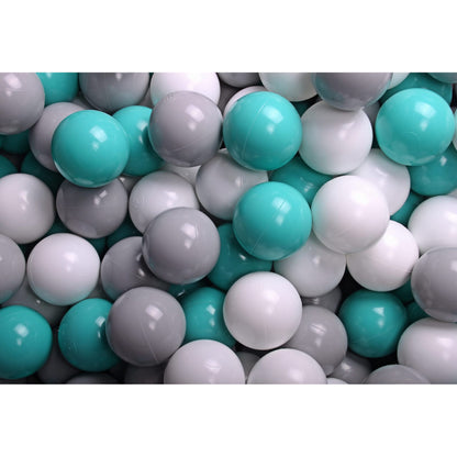 Round Ball Pit With 300 Balls, 90x40cm, Light Grey, Cotton