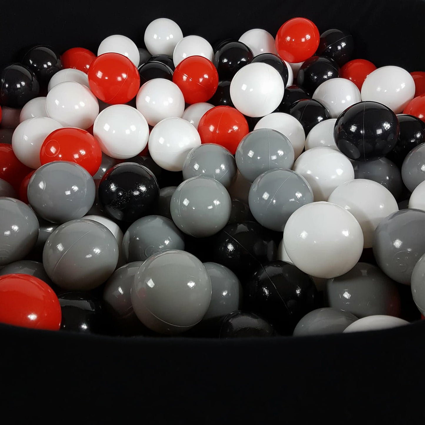 Round Ball Pit With 300 Balls, 90x40cm, Balck, Cotton