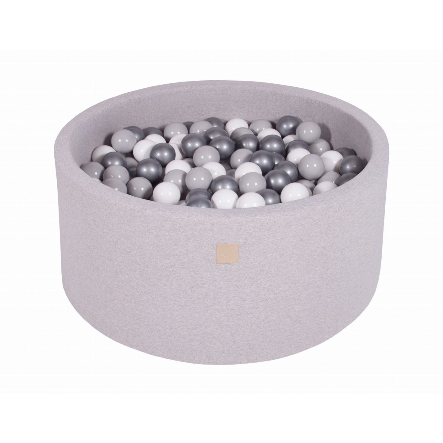 Round Ball Pit With 300 Balls, 90x40cm, Light Grey, Cotton