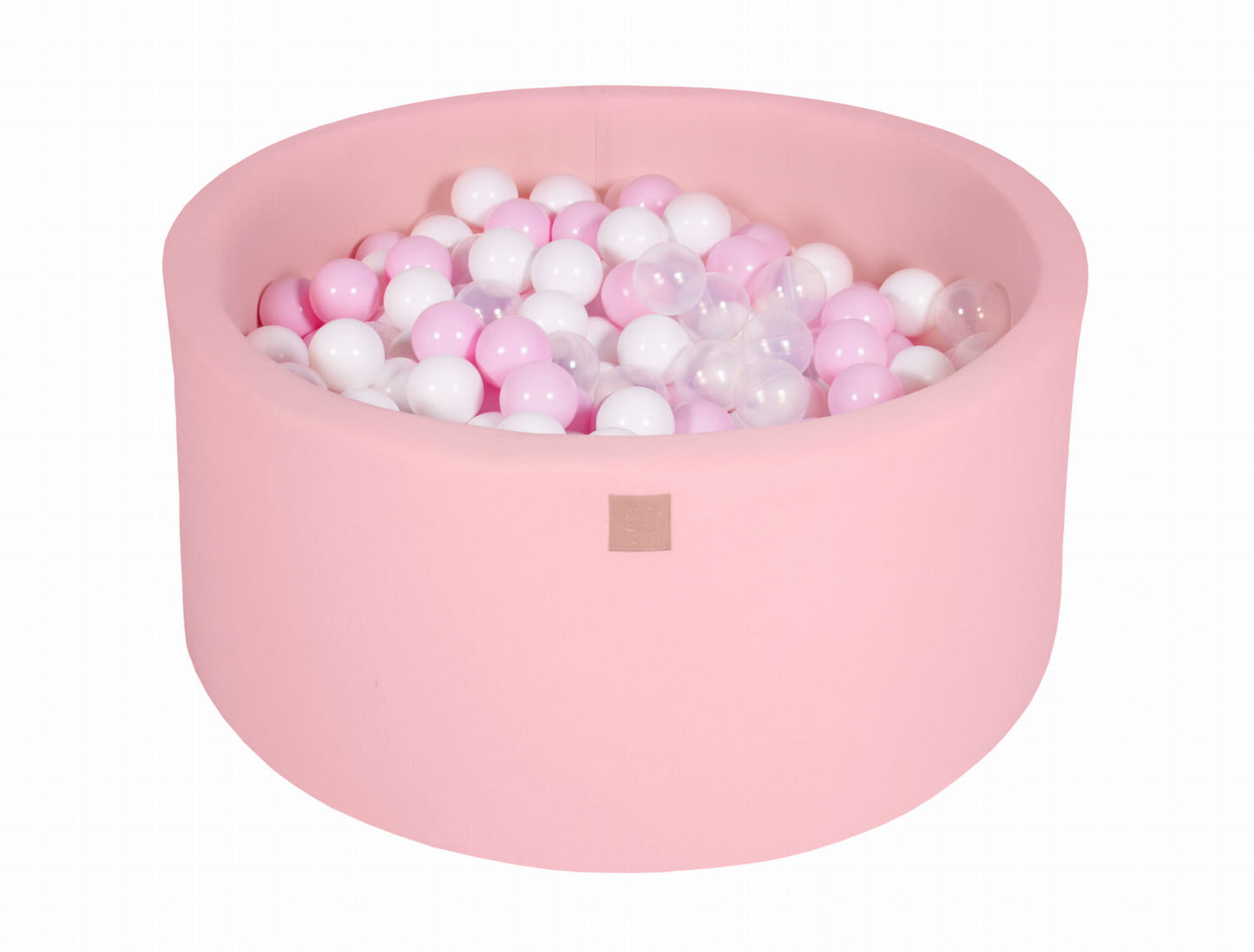 Round Ball Pit With 300 Balls, 90x40cm, Light Pink, Cotton