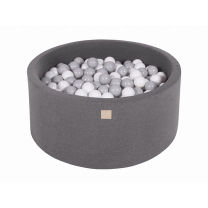 Round Ball Pit With 300 Balls, 90x40cm, Dark Grey, Cotton