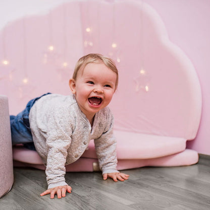 Baby Cloud 160x160cm Foam Foldable Play Mat Certified, Velvet, Light Pink