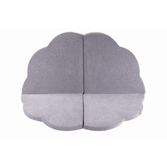 Baby Cloud 160x160cm Foam Foldable Play Mat Certified, Velvet, Light Gray