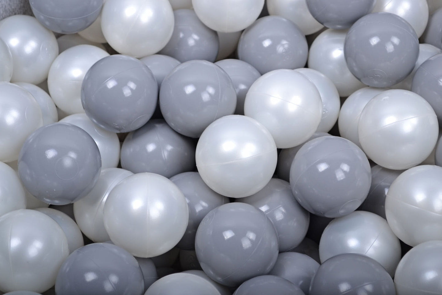 Soft Plastic Balls 7cm For The Ball Pit Certified Set 100pcs: Gray/White Pearl