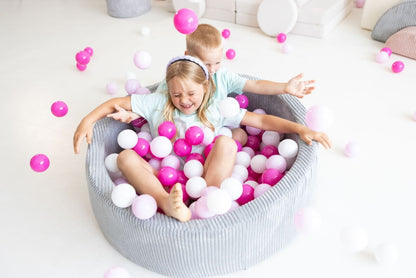 Velinda Soft Play Ball Pit with 200 Balls - Corduroy Fabric - 90cm - Kids Play Toy