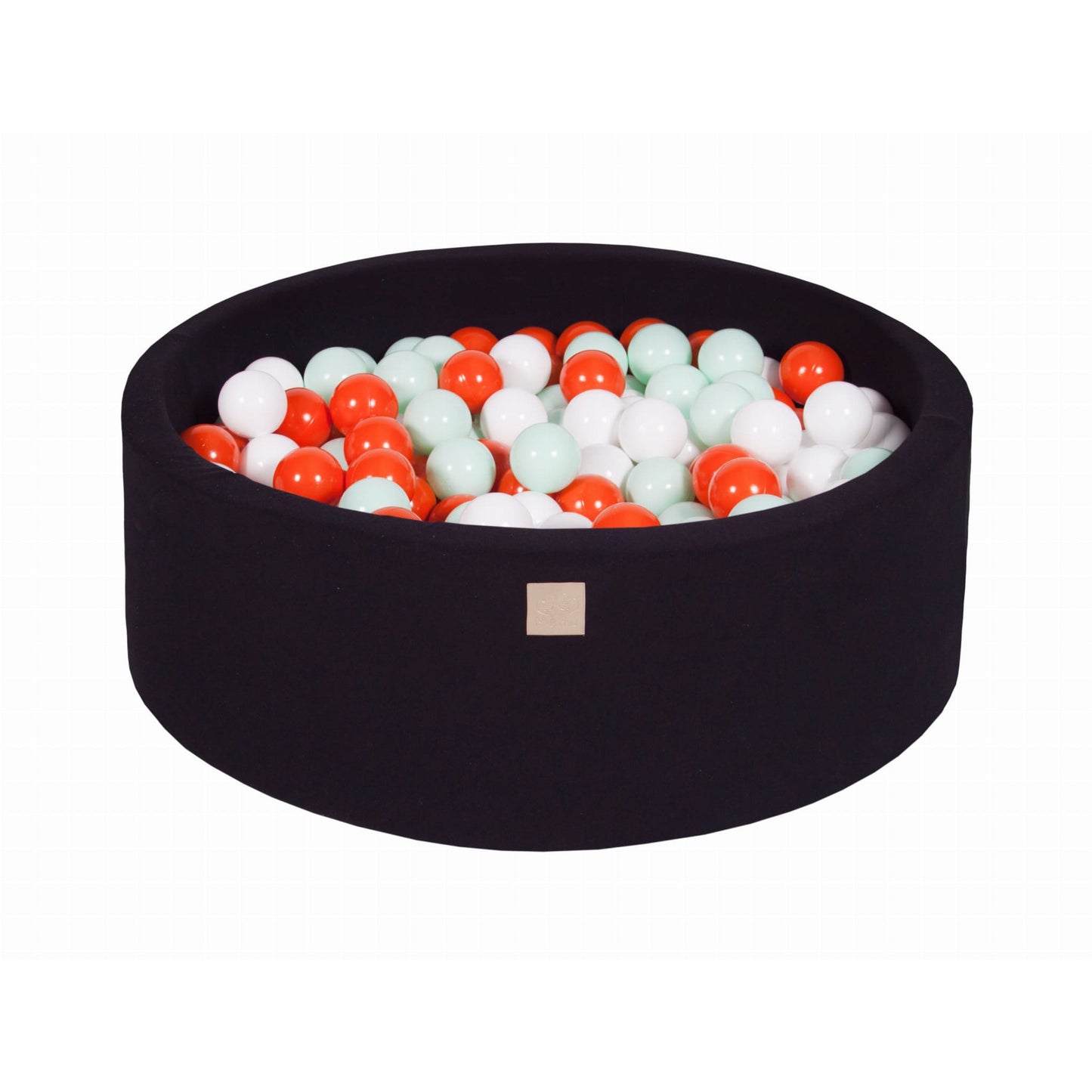 Round Ball Pit With 200 Balls, 90x30cm, Black, Cotton