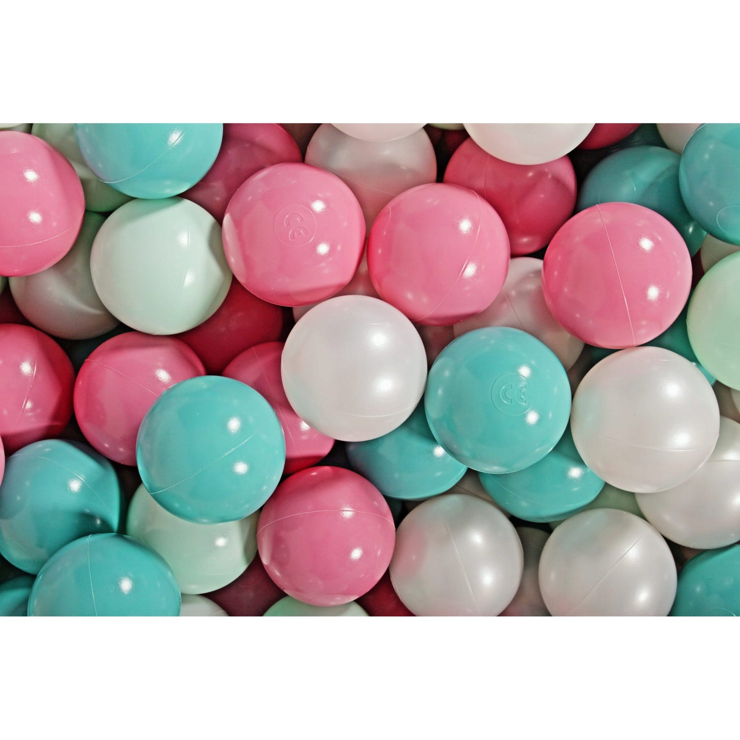 Round Ball Pit With 200 Balls, 90x30cm, Light Pink, Cotton