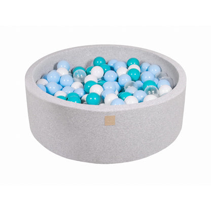 Round Ball Pit With 200 Balls, 90x30cm, Light Grey, Cotton