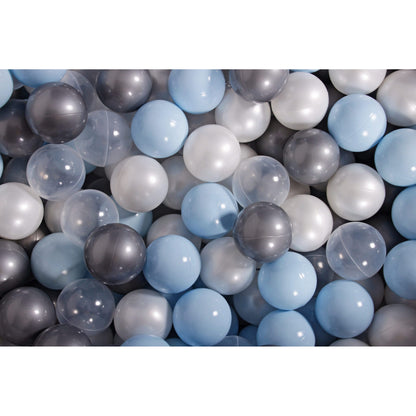 Round Ball Pit With 200 Balls, 90x30cm, Light Grey, Cotton