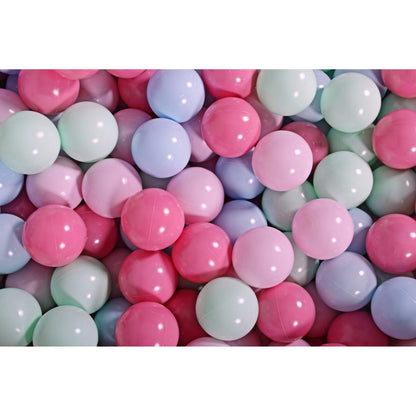 Baby Foam Round Ball Pit 90x30cm With 200 Balls 7cm Certified, Cotton, Mint: Mint/Baby Blue/Light Pink/Pastel Pink