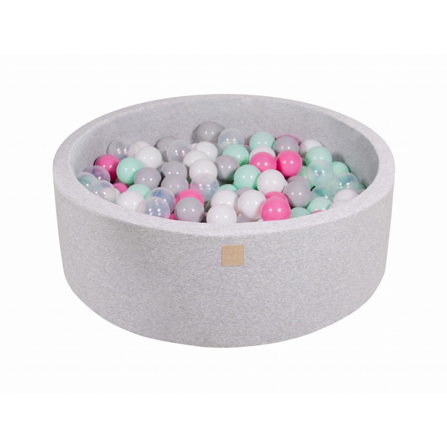 Round Ball Pit With 200 Balls, 90x30cm, Light Grey, Cotton