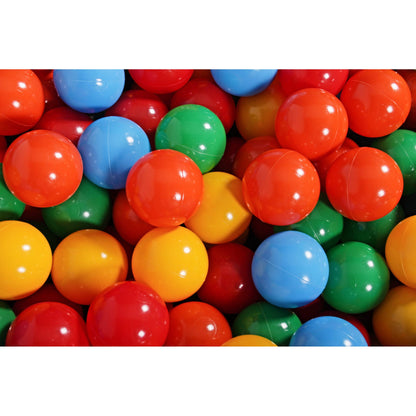 Round Ball Pit With 200 Balls, 90x30cm, Light Grey, Cotton