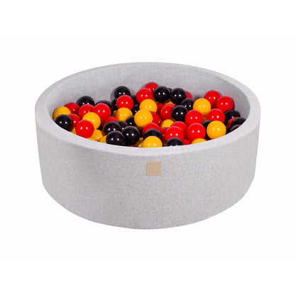 Round Ball Pit With 200 Balls, 90x30cm, Light Grey, Cotton