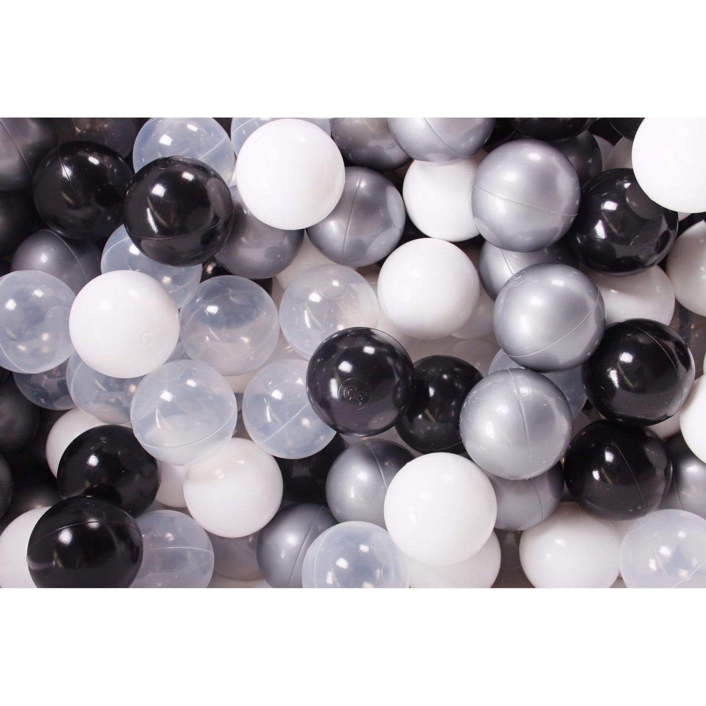 Round Ball Pit With 200 Balls, 90x30cm, Light Grey, Cotton