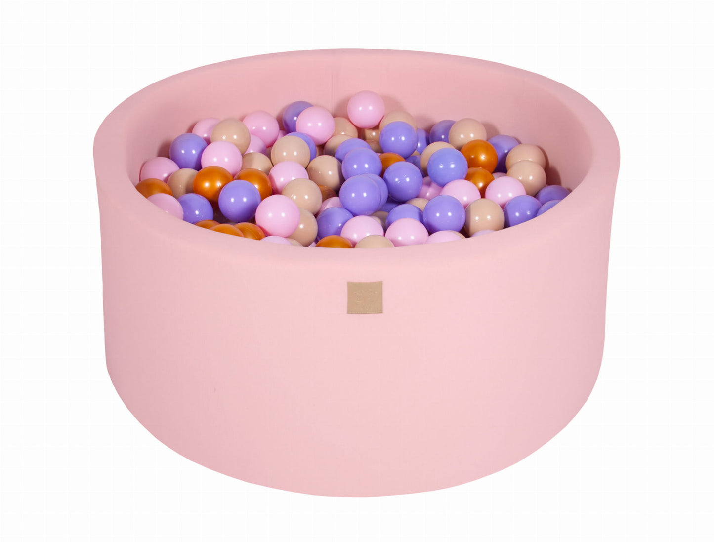 Round Ball Pit With 300 Balls, 90x40cm, Light Pink, Cotton