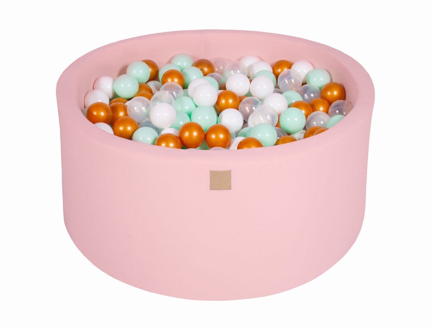 Round Ball Pit With 300 Balls, 90x40cm, Light Pink, Cotton