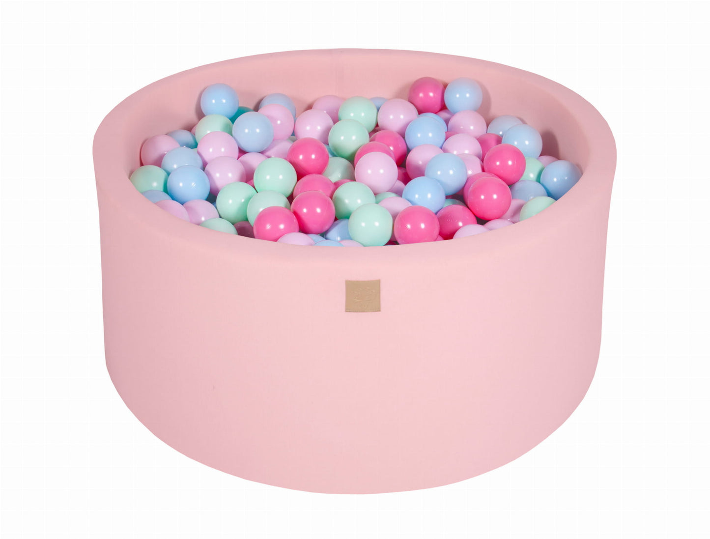 Round Ball Pit With 300 Balls, 90x40cm, Light Pink, Cotton