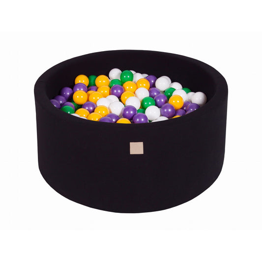 Round Ball Pit With 300 Balls, 90x40cm, Balck, Cotton