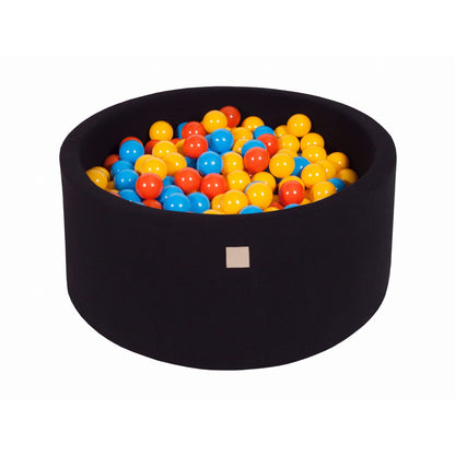 Round Ball Pit With 300 Balls, 90x40cm, Balck, Cotton