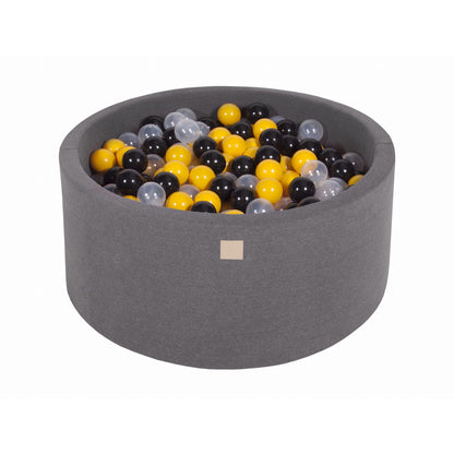 Round Ball Pit With 300 Balls, 90x40cm, Dark Grey, Cotton