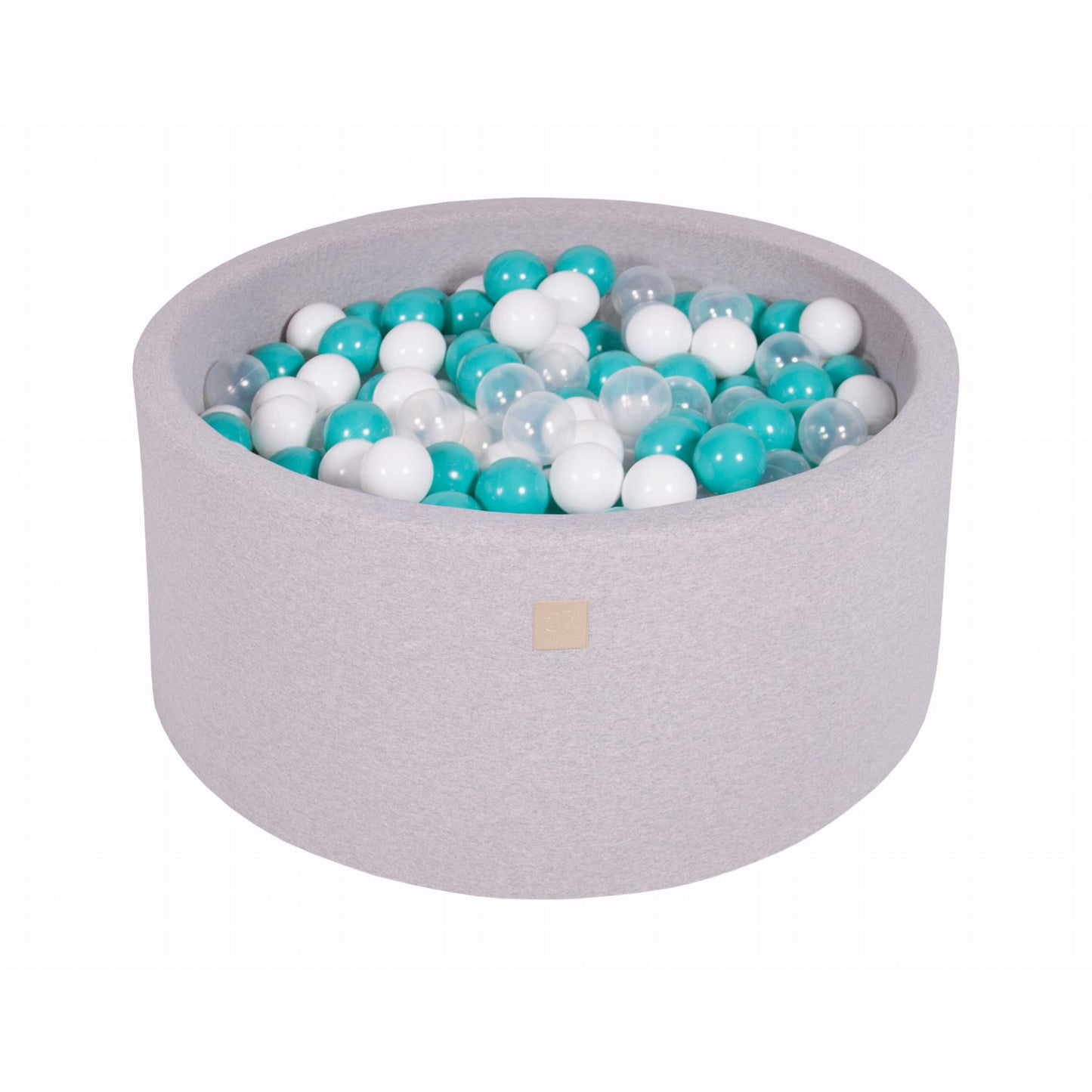 Round Ball Pit With 300 Balls, 90x40cm, Light Grey, Cotton