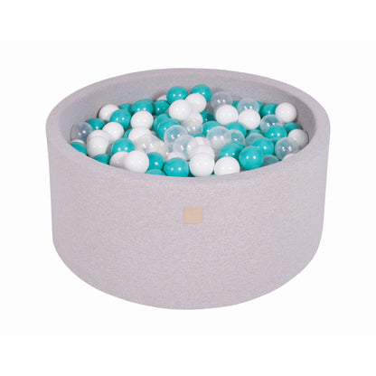 Round Ball Pit With 300 Balls, 90x40cm, Light Grey, Cotton