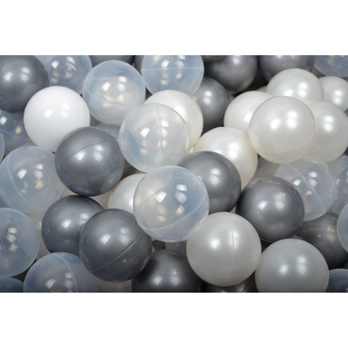 Round Ball Pit With 300 Balls, 90x40cm, Light Grey, Cotton