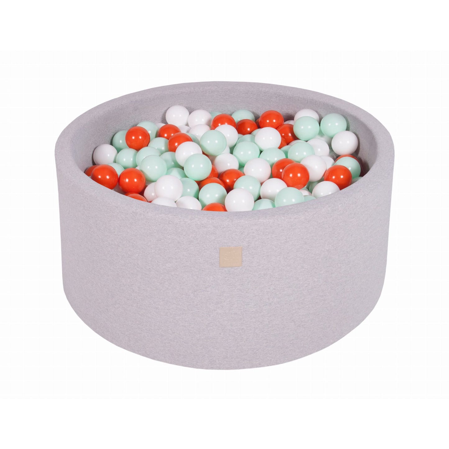 Round Ball Pit With 300 Balls, 90x40cm, Light Grey, Cotton