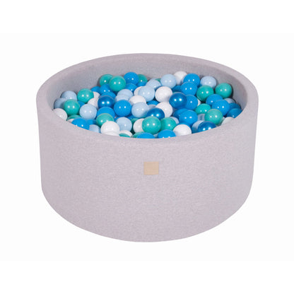 Round Ball Pit With 300 Balls, 90x40cm, Light Grey, Cotton