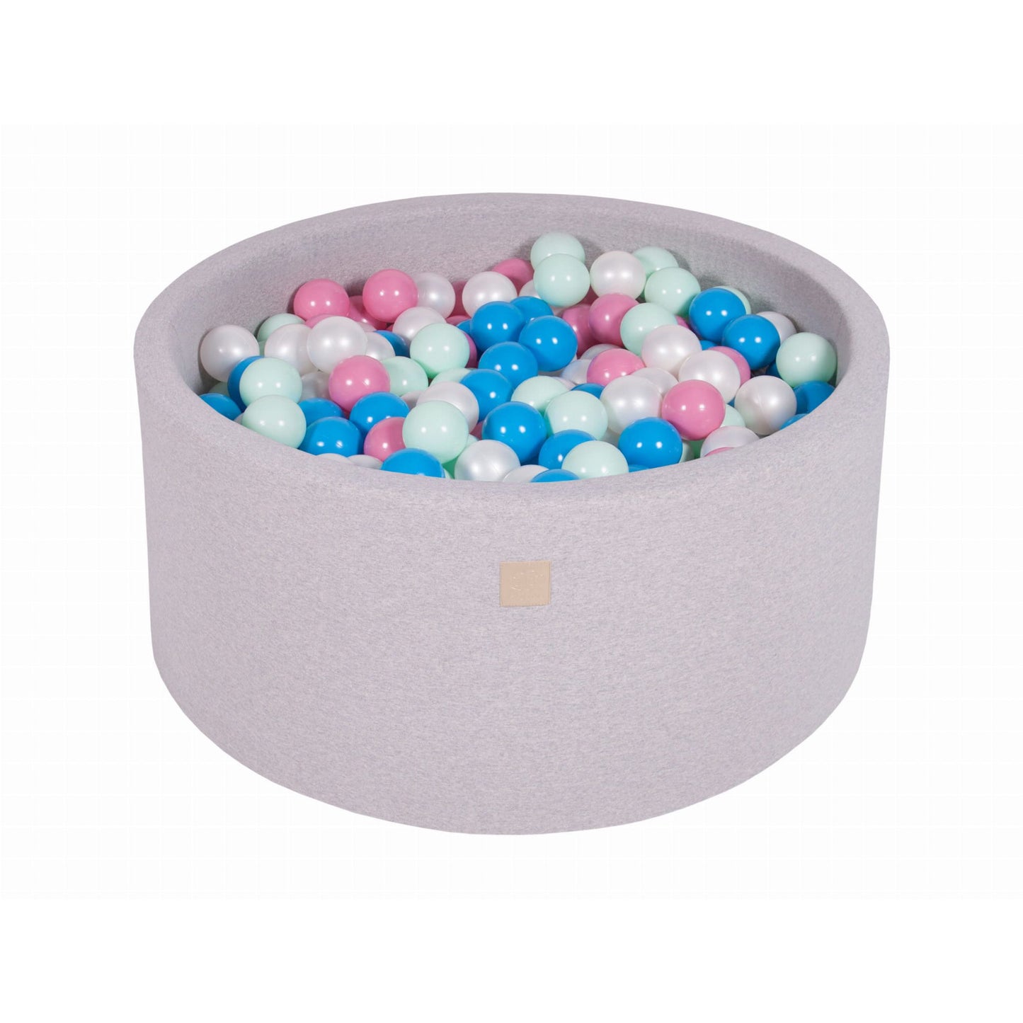 Round Ball Pit With 300 Balls, 90x40cm, Light Grey, Cotton